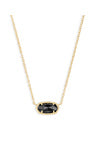 Elisa Short Pendant Necklace in Gold Black