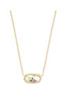 Elisa Short Pendant Necklace in Gold Dichroic Glass