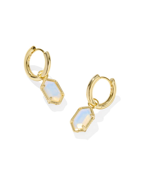 Hallie Convertible Huggie Earrings in Gold Opalite Illusion