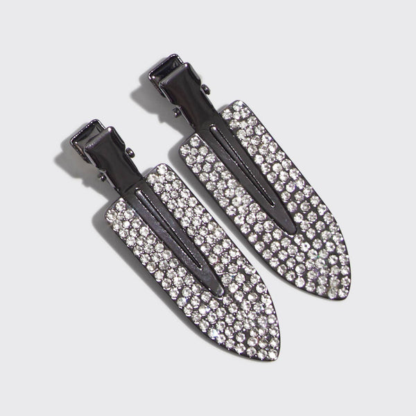 KITSCH - Metal Rhinestone Creaseless Clips 2pc Set