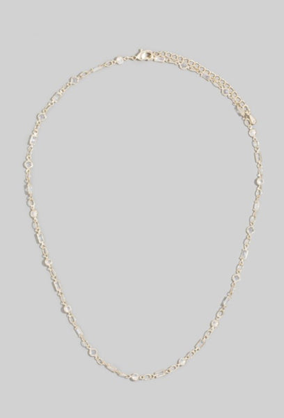 Mixed Round and Baguette CZ Necklace