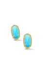 Ellie Stud Earrings in Gold Turquoise Magnesite