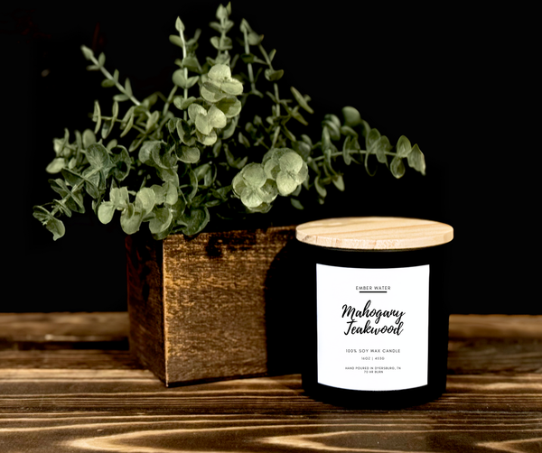 Ember Water - Mahogany Teakwood 16 oz 100% Soy Candle