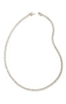 Larson Tennis Necklace in Rhodium White CZ