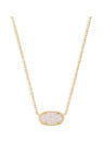 Elisa Short Pendant Necklace in Gold Iridescent Drusy