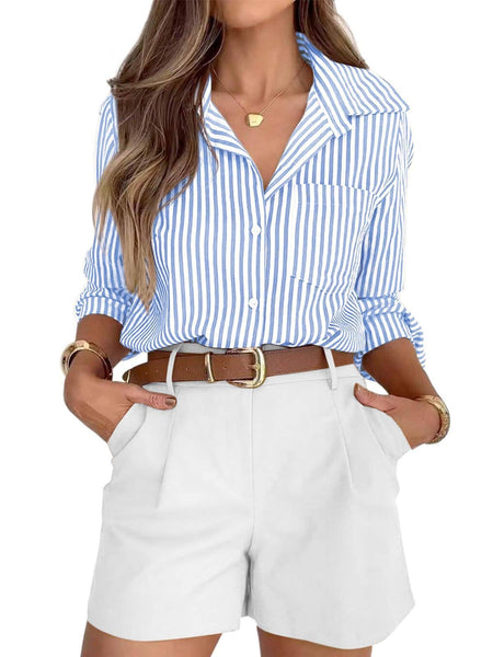 Presley Pinstriped Blouse