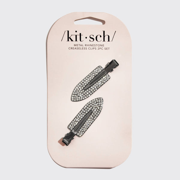 KITSCH - Metal Rhinestone Creaseless Clips 2pc Set