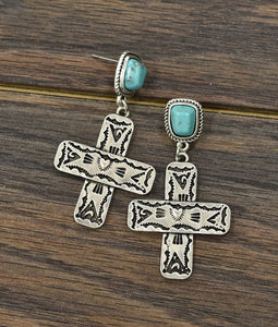 Mary Cross Earrings