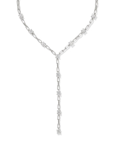 Lexi Y Necklace in Rhodium