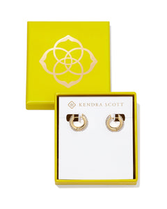 Boxed Mikki Pave Gold Huggie Earrings