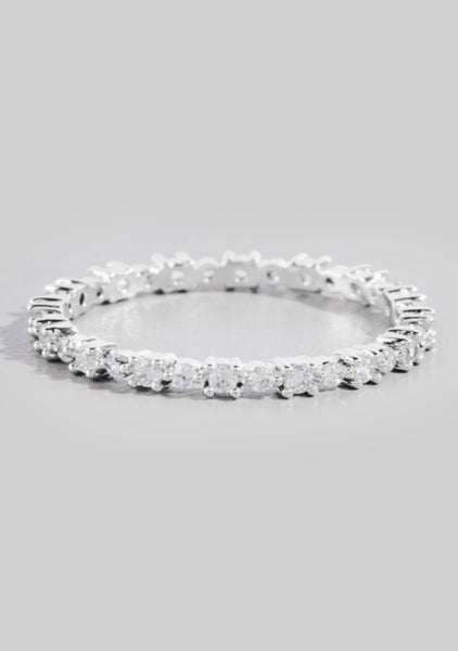 CZ Pave Eternity Band in Silver