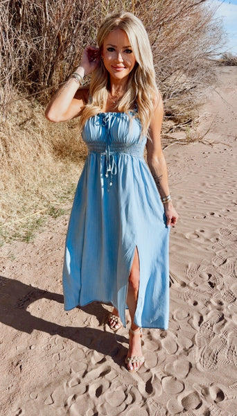 Sweetheart Maxi Denim Dress