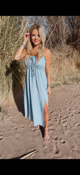 Sweetheart Maxi Denim Dress