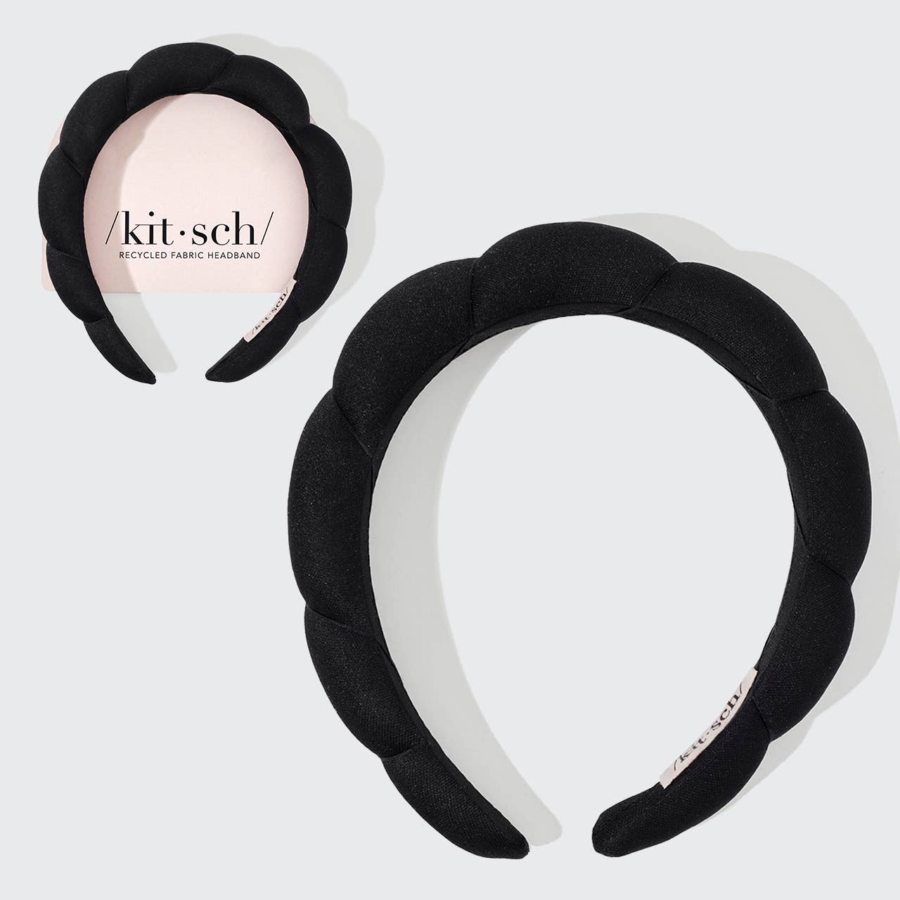 KITSCH - Recycled Fabric Puffy Headband 1pc- Black