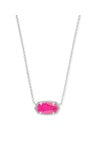 Elisa Short Pendant Necklace in Rhodium Azalea Illusion