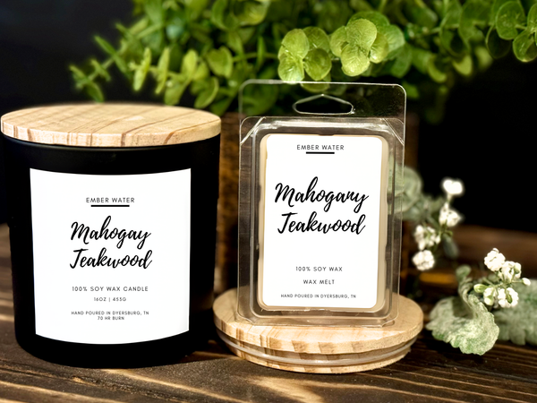 Ember Water - Mahogany Teakwood 16 oz 100% Soy Candle