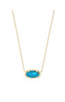 Elisa Short Pendant Necklace in  Gold Bronze Veined Turquoise Magnesite