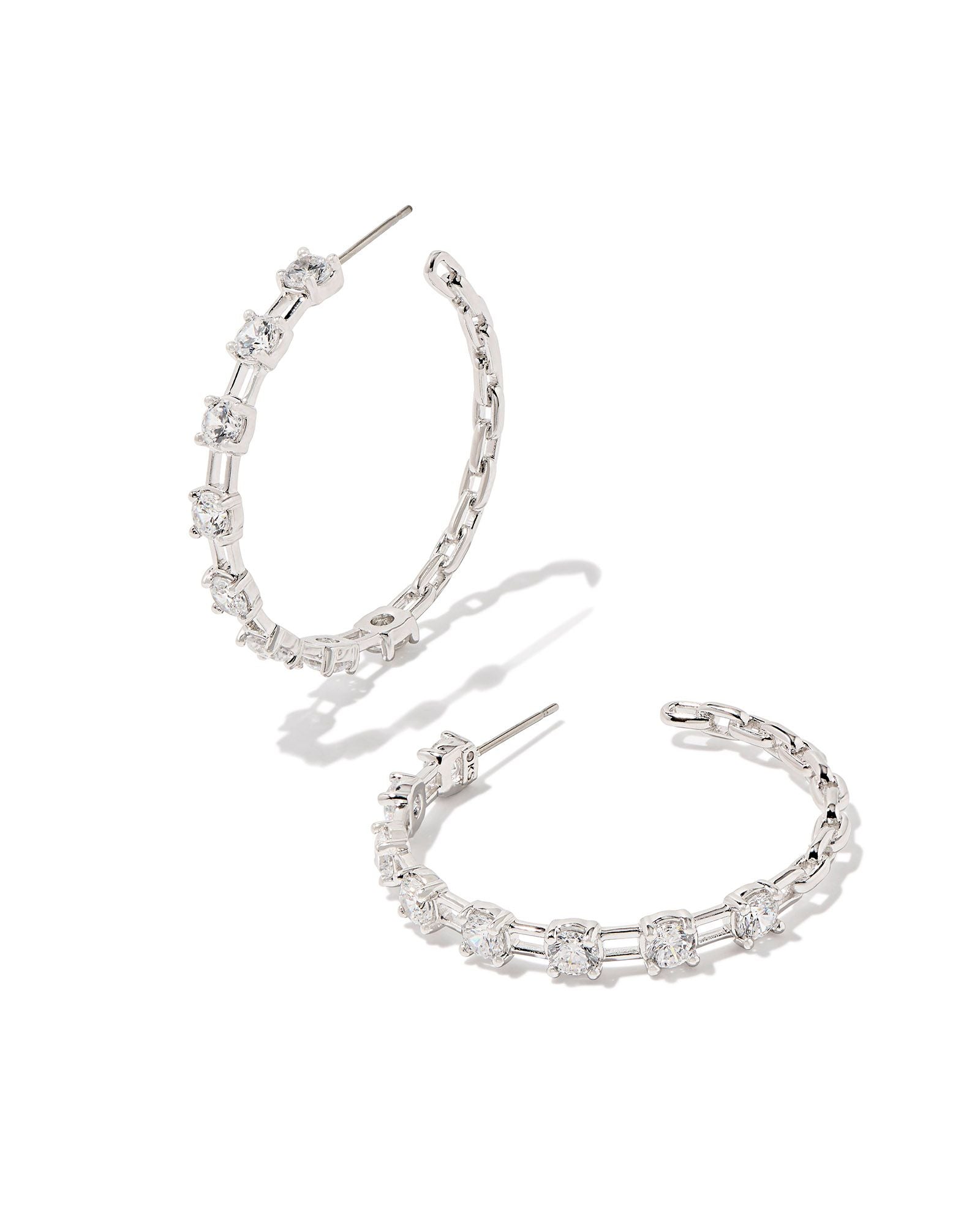 Lexi Hoop Earrings in Rhodium