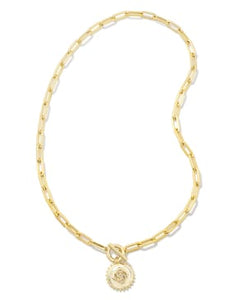 Brielle Medallion Chain Necklace in Gold