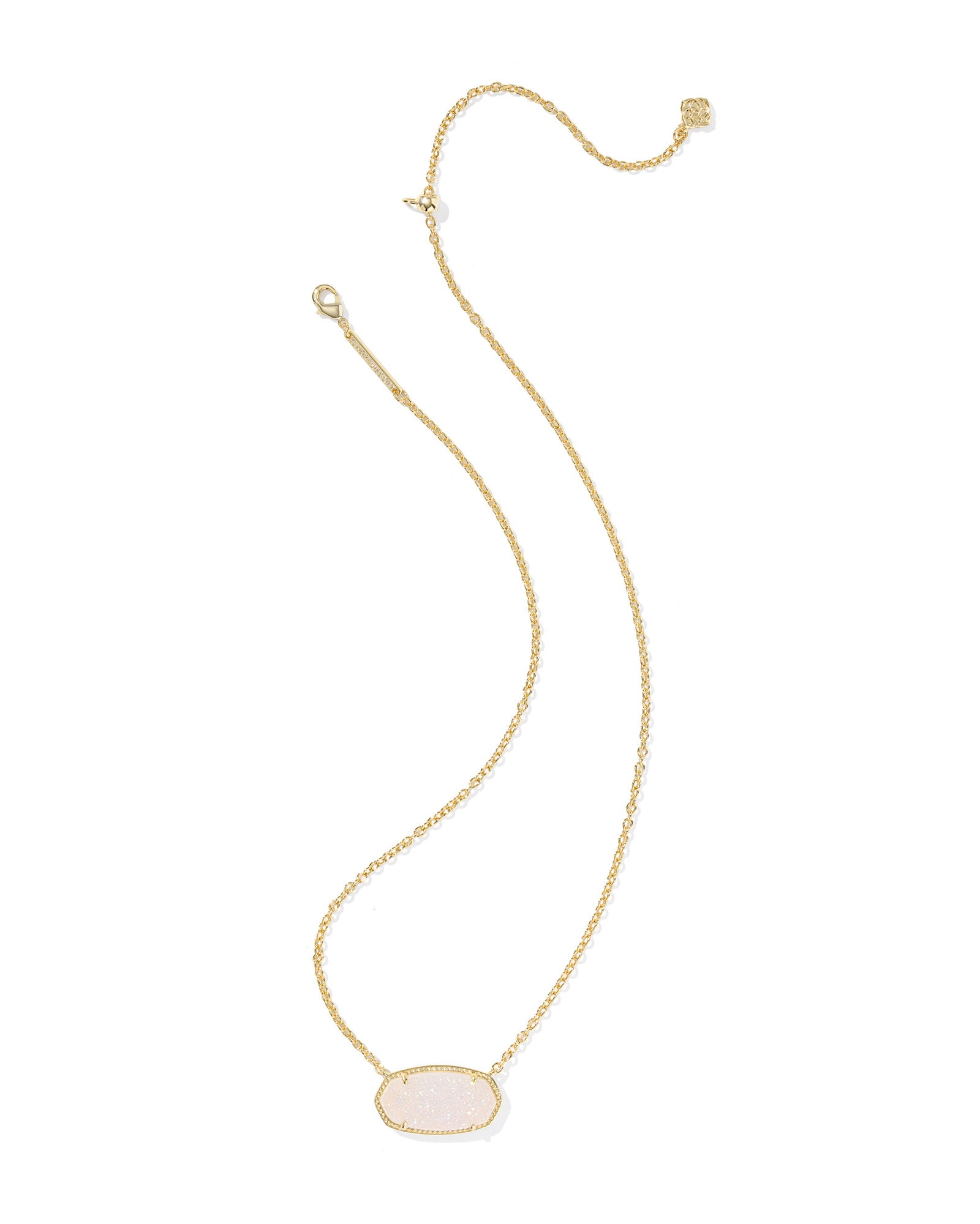Elisa Statement Short Pendant Necklace in Gold Iridescent Druzy