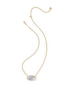 Elisa Statement Short Pendant Necklace in Gold Dichroic Glass