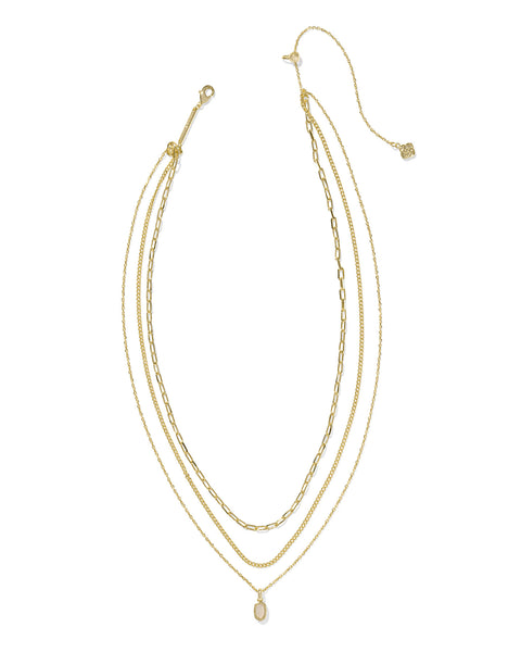 Mini Elisa Triple Strand Necklace in Gold