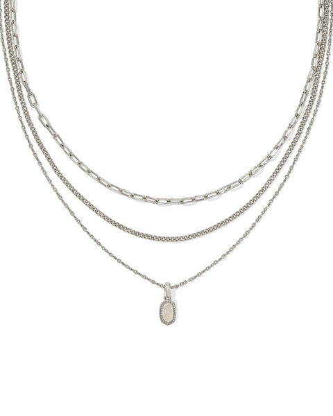 Mini Elisa Triple Strand Necklace in Silver