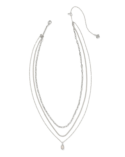 Mini Elisa Triple Strand Necklace in Silver