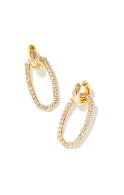 Danielle Link Earrings Gold with Crystals