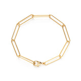 Long Link Gold Paperclip Chain Bracelet