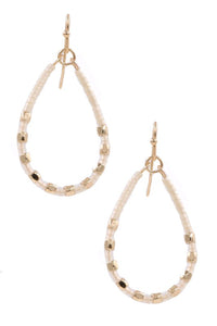 Tara Teardrop Earrings in White