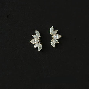 14K Gold Snow Flower Stud Earring