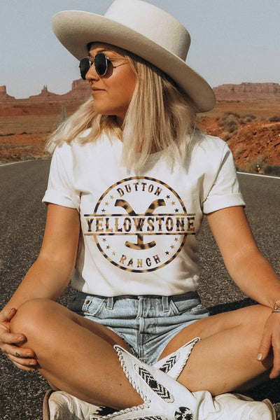 DUTTON RANCH YELLOWSTONE LEOPARD GRAPHIC TEE