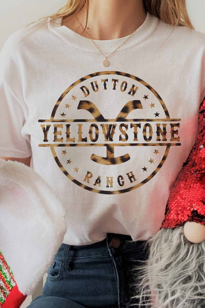 DUTTON RANCH YELLOWSTONE LEOPARD GRAPHIC TEE