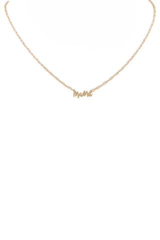 Delicate Chain Mama Necklace in Gold