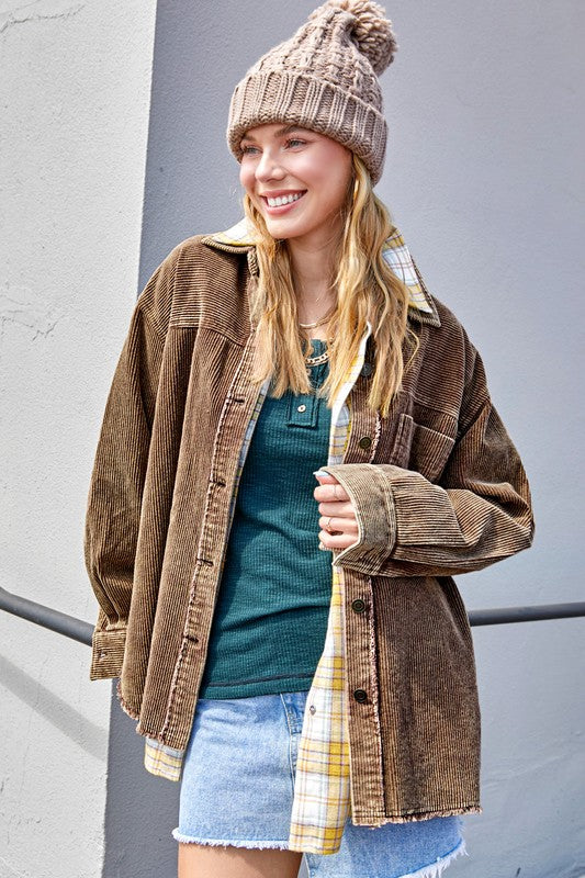 Chocolate Corduroy Shacket