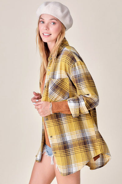 Sunshine Plaid Button Down