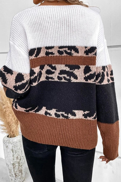 Leopard Colorblock Sweater