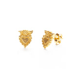 Gold Mexican Folk Heart Earrings
