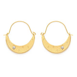 Gold Starlight Crescent Earrings
