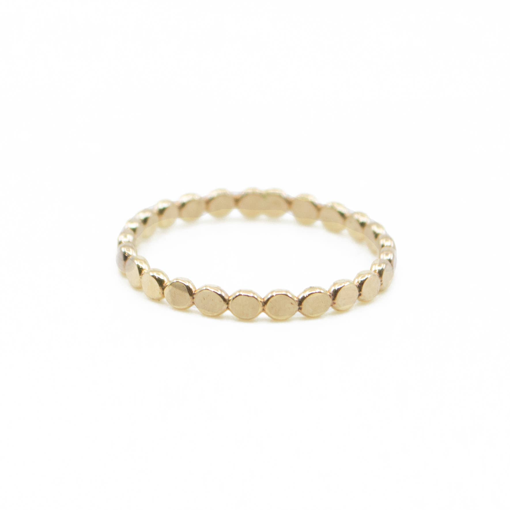 The Land of Salt - Coin Hammered Disc Stacking Ring in 14k Gold Filled