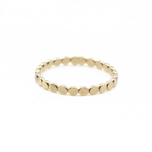 The Land of Salt - Coin Hammered Disc Stacking Ring in 14k Gold Filled