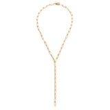 Gold Paperclip Chain Lariat Necklace