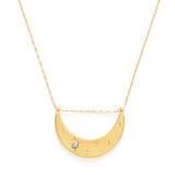 Gold Starlight Crescent Necklace