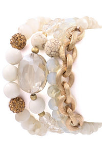 Bree Bracelet Set in White