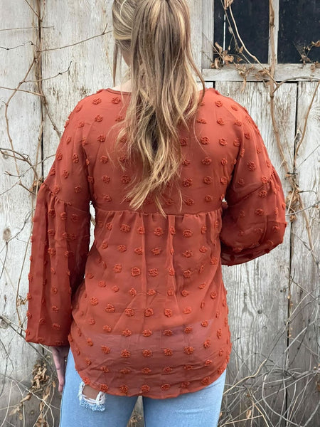 Raelynn Rust Blouse