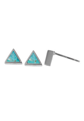 Sterling and Turquoise Triangle Earrings