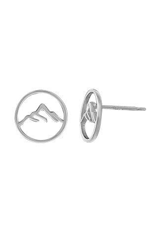 Sterling Silver Mountain Stud Earrings