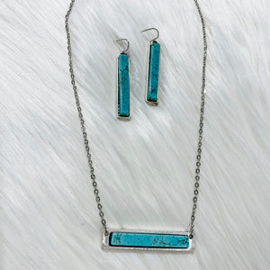 Turquoise Bar Necklace Set