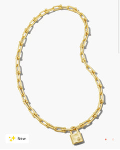 Jess Lock Chain Necklace in Gold